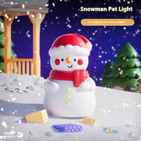 HKM-215955 Snowman Silicone Night Light with Built-in Battery for Christmas Bedroom Decor