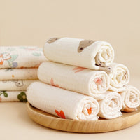 HKM-216083 Baby Pure Cotton Saliva Towel Collection - Adorable Designs for Newborns