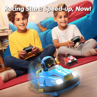 HKM-216083 Remote Control Bumper Cars for Kids - 2 Player Electric Crash Game Toys with Controllers and Accessories