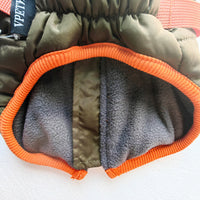 HKM-216147 Warm Olive Green Cotton-Padded Dog Vest - Waterproof Ski Suit for Small to Medium Dogs