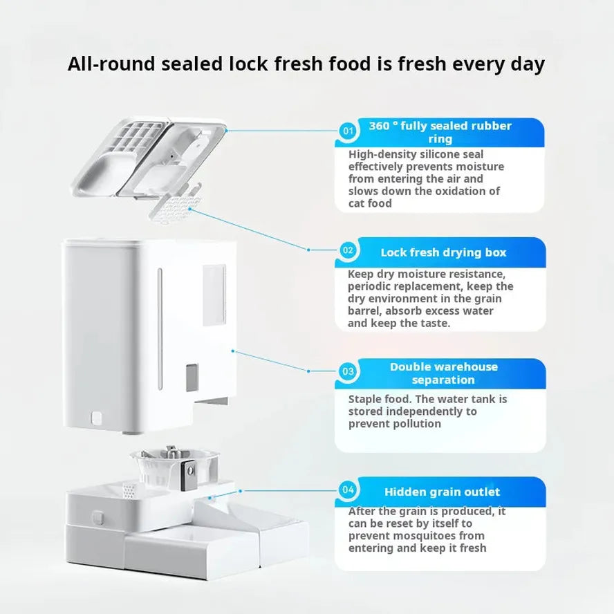 KTX-216275 Smart Automatic Pet Feeder and Water Fountain with App Control and Camera
