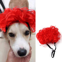 HKM-216339 Halloween and Christmas Pet Hair Accessories Wig - Various Styles in Black, Red, Brown, Clown Design