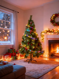 HKM-216467 Slim Green Pine Needle Artificial Christmas Tree - 180cm and 210cm Options, Easy Storage and Customizable Decor
