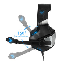 HKM-216723 Wired Gaming Headset with Microphone and LED Lights, Compatible with PC, PS4, Xbox One, and Mobile Devices