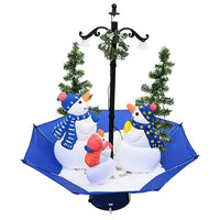 HKM-216787 Snow-Covered Christmas Tree with Umbrella Base, 75 cm Tall, Includes Lights and Ornaments