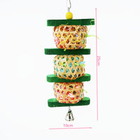 HKM-216915 Rattan Woven Wooden Bird Toy for Parrots - Gnawing Skewers Cage Accessory