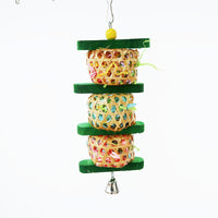 HKM-216915 Rattan Woven Wooden Bird Toy for Parrots - Gnawing Skewers Cage Accessory