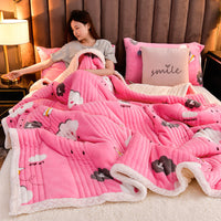 HKM-216979 Cashmere Three-Layer Blanket - Warm and Cozy for All Seasons