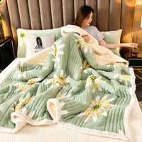 HKM-216979 Cashmere Three-Layer Blanket - Warm and Cozy for All Seasons