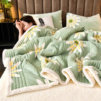 HKM-216979 Cashmere Three-Layer Blanket - Warm and Cozy for All Seasons