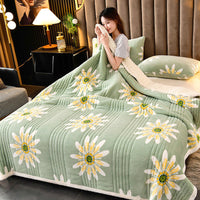 HKM-216979 Cashmere Three-Layer Blanket - Warm and Cozy for All Seasons