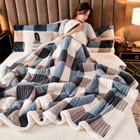 HKM-216979 Cashmere Three-Layer Blanket - Warm and Cozy for All Seasons