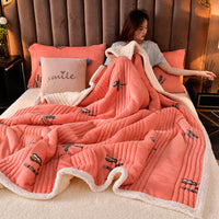 HKM-216979 Cashmere Three-Layer Blanket - Warm and Cozy for All Seasons