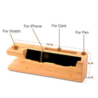 HKM-217043 Wooden Phone Charging Station in Carbonized Bamboo, 220 x 65 x 60mm
