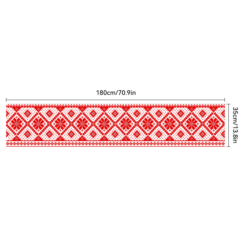 HKM-217107 Christmas Polyester & Oxford Cloth Table Runner - 180x35cm