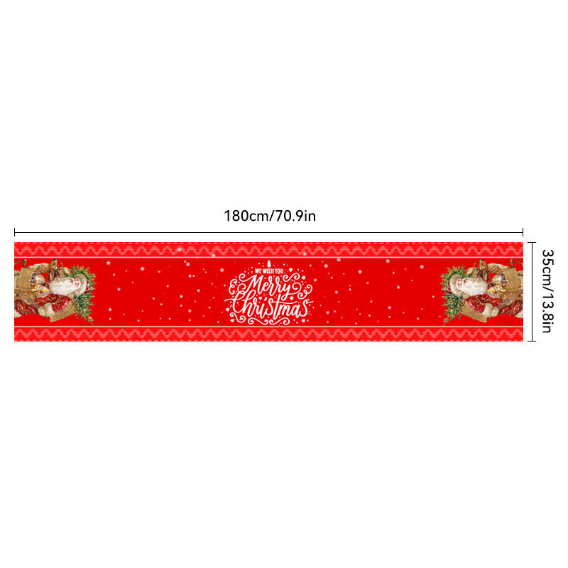 HKM-217107 Christmas Polyester & Oxford Cloth Table Runner - 180x35cm