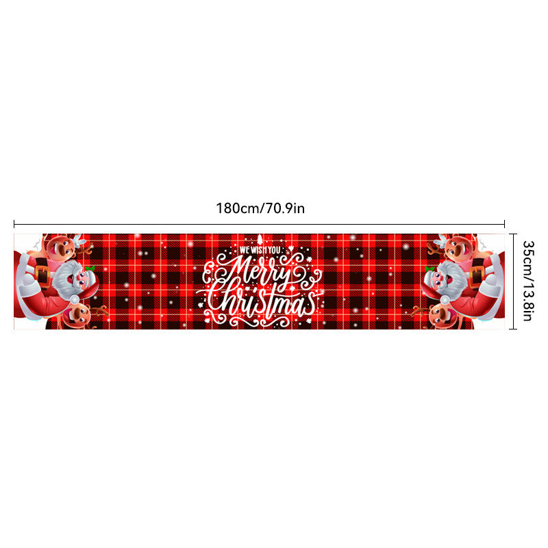 HKM-217107 Christmas Polyester & Oxford Cloth Table Runner - 180x35cm