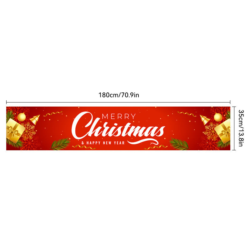 HKM-217107 Christmas Polyester & Oxford Cloth Table Runner - 180x35cm