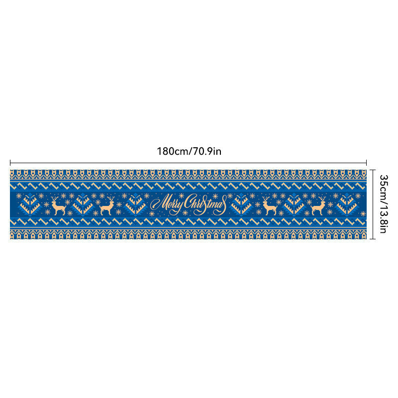 HKM-217107 Christmas Polyester & Oxford Cloth Table Runner - 180x35cm