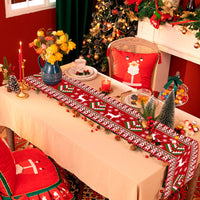 HKM-217107 Christmas Polyester & Oxford Cloth Table Runner - 180x35cm