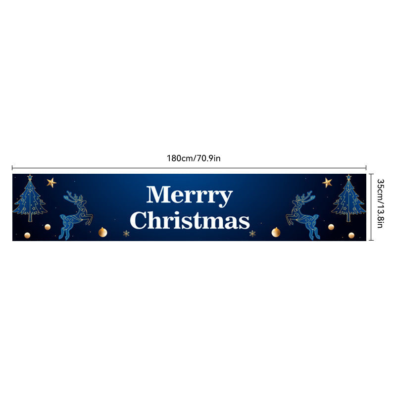 HKM-217107 Christmas Polyester & Oxford Cloth Table Runner - 180x35cm