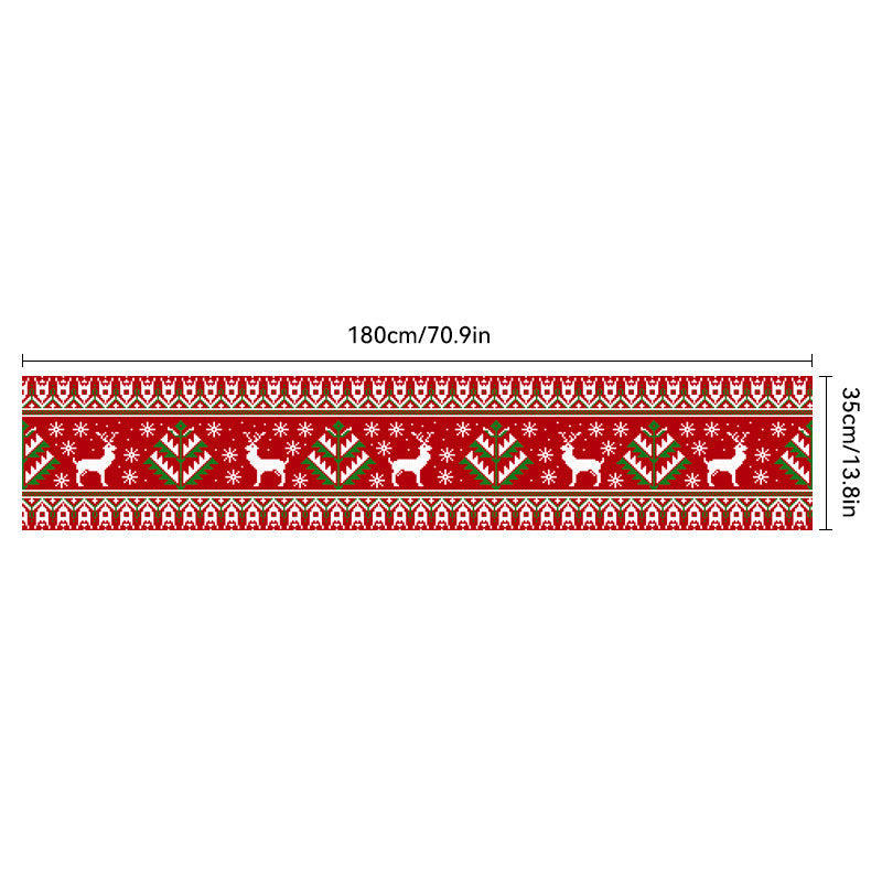HKM-217107 Christmas Polyester & Oxford Cloth Table Runner - 180x35cm