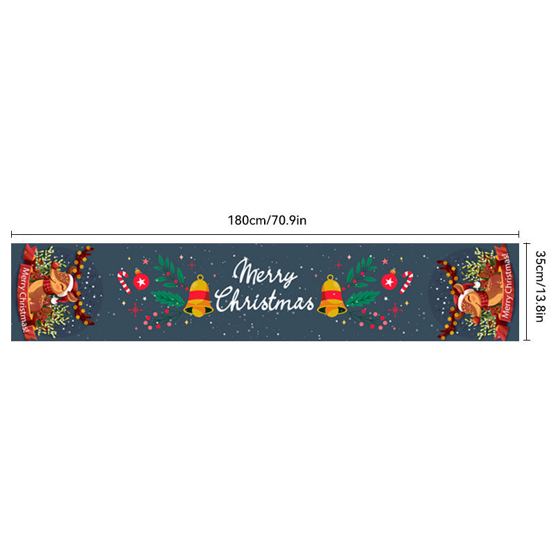 HKM-217107 Christmas Polyester & Oxford Cloth Table Runner - 180x35cm