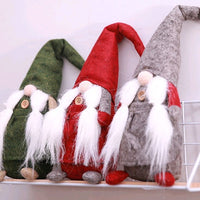 HKM-217427 European Style Christmas Figurine - Old Man with Soft Beard, Self-Standing Cloth Decoration