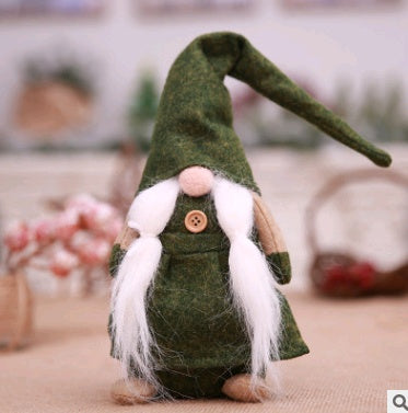 HKM-217427 European Style Christmas Figurine - Old Man with Soft Beard, Self-Standing Cloth Decoration