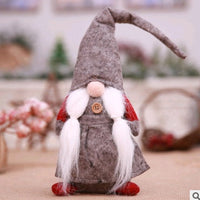 HKM-217427 European Style Christmas Figurine - Old Man with Soft Beard, Self-Standing Cloth Decoration