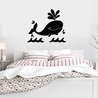 HKM-217747 Whale Themed PVC Mirror Wall Stickers for Unique Home Decor - 43 x 50 cm
