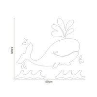 HKM-217747 Whale Themed PVC Mirror Wall Stickers for Unique Home Decor - 43 x 50 cm