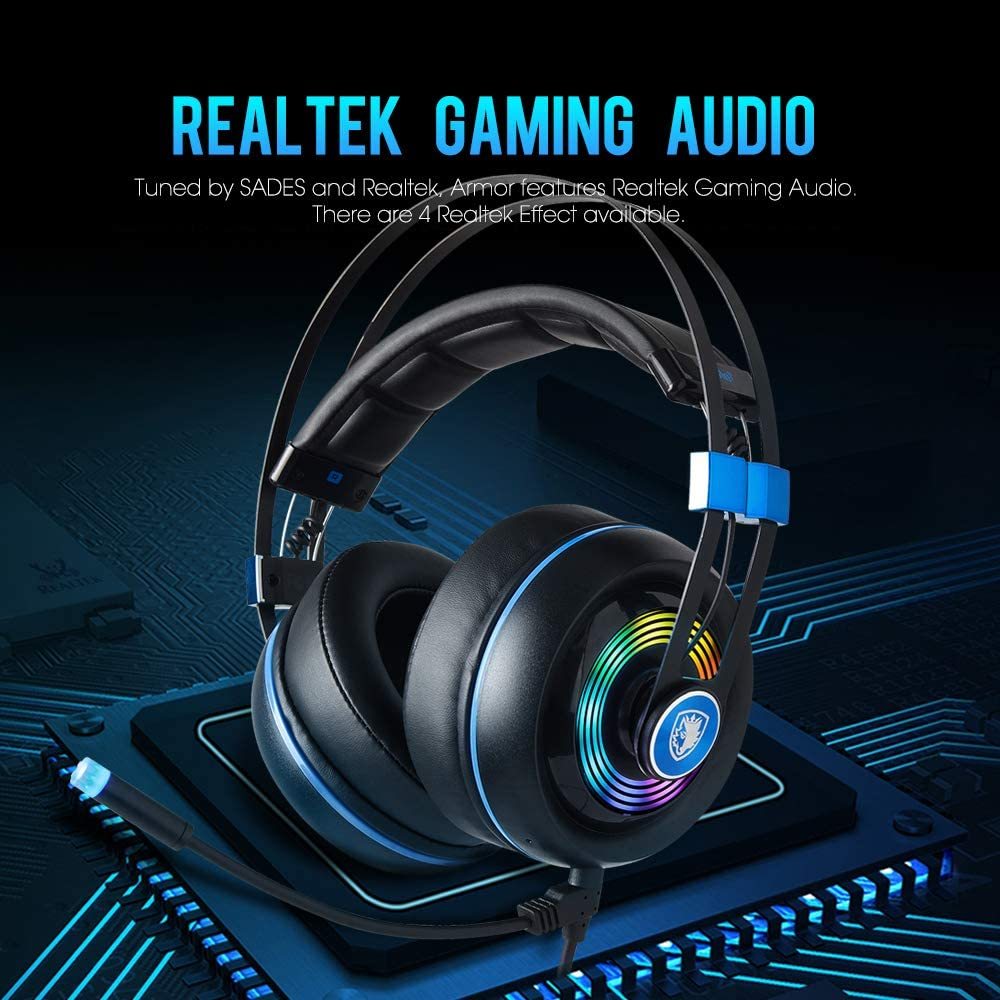 HKM-217875 Wired Headset with Colorful Surround Stereo Sound and Microphone for PC Use