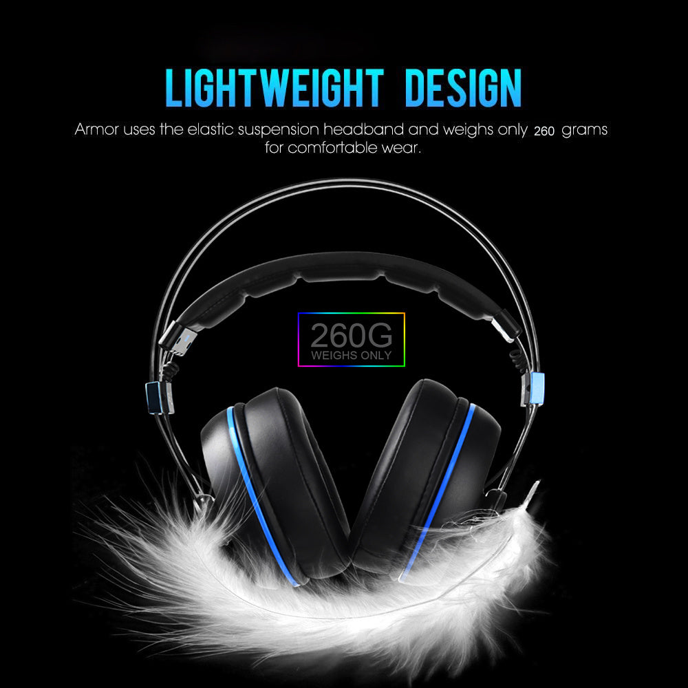 HKM-217875 Wired Headset with Colorful Surround Stereo Sound and Microphone for PC Use