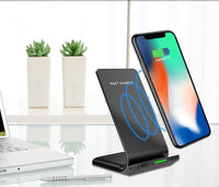 HKM-218003 10W Fast Wireless Charging Stand - Black, Compatible with Qi-Enabled Devices