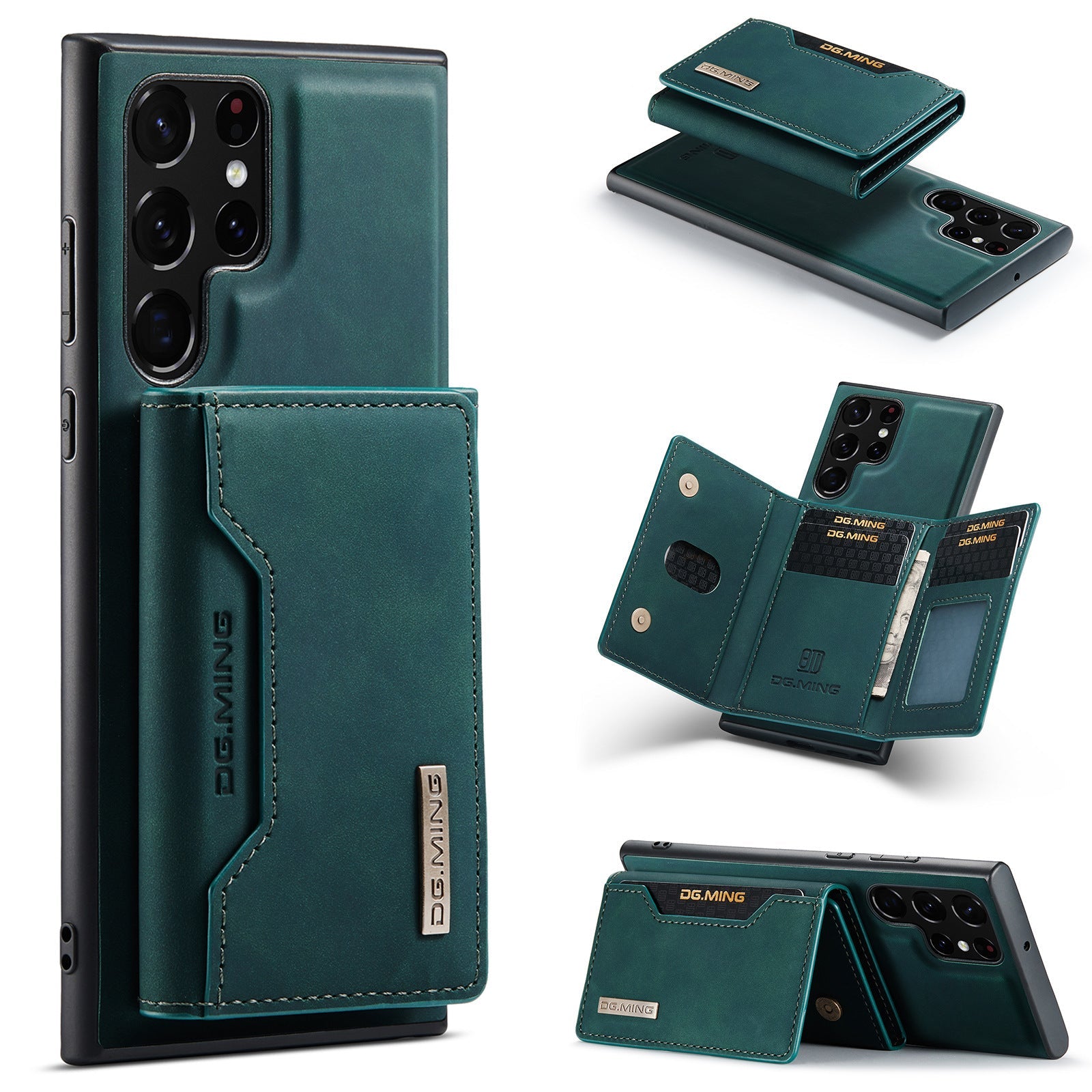 HKM-218067 2-in-1 Magnetic Card Holder Wireless Charging Case for Compatible Samsung Models