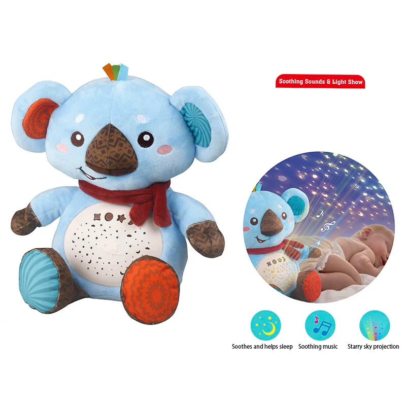 KTX-218067 Starry Sky Projection Plush Toy with Sound and Lights for Babies and Kids