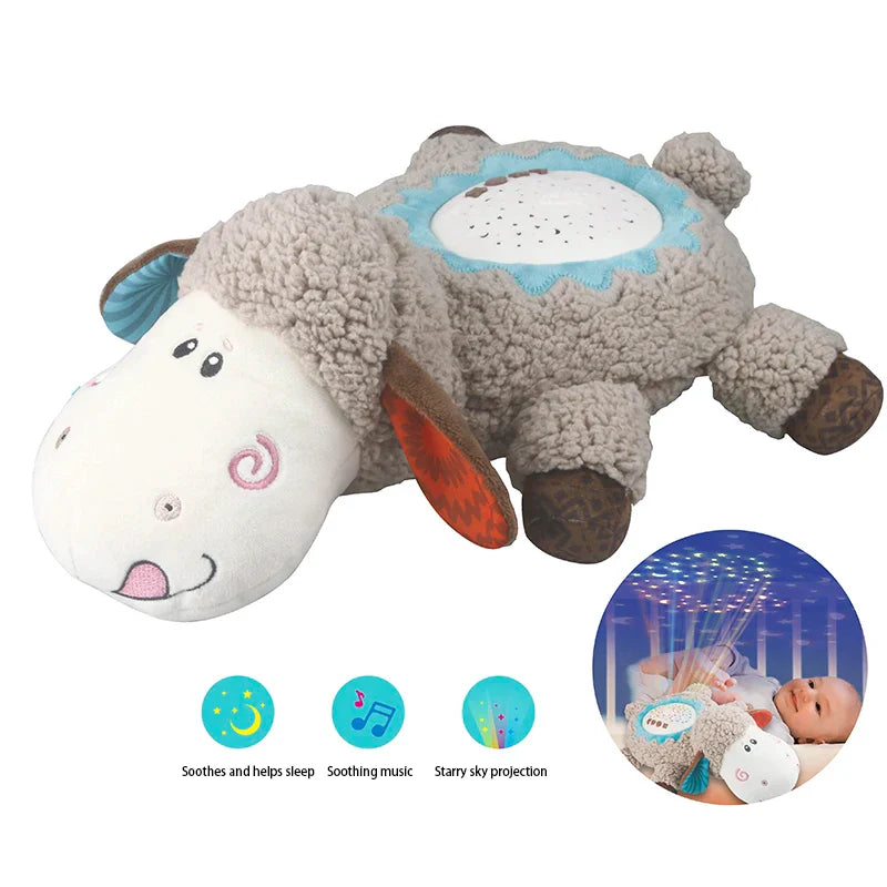 KTX-218067 Starry Sky Projection Plush Toy with Sound and Lights for Babies and Kids