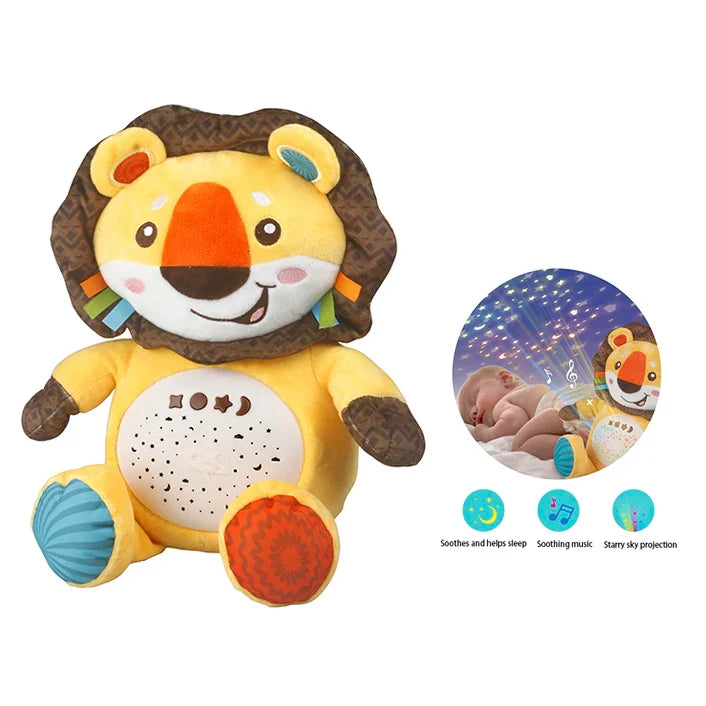 KTX-218067 Starry Sky Projection Plush Toy with Sound and Lights for Babies and Kids