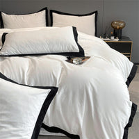 HKM-218131 Modern Solid Color Pure Cotton Four-Piece Fitted Bed Sheet Set
