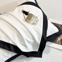 HKM-218131 Modern Solid Color Pure Cotton Four-Piece Fitted Bed Sheet Set