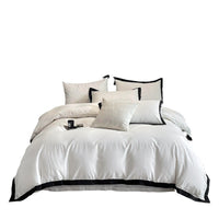 HKM-218131 Modern Solid Color Pure Cotton Four-Piece Fitted Bed Sheet Set