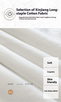 HKM-218131 Modern Solid Color Pure Cotton Four-Piece Fitted Bed Sheet Set