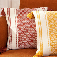 HKM-218195 Geometric Striped Woven Jacquard Cushion Cover in Vibrant Colors - 45x45cm