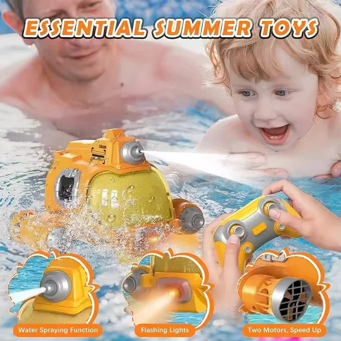 HKM-218387 High-Speed Remote Control Racing Boat with Water Spray and Lights for Outdoor Play