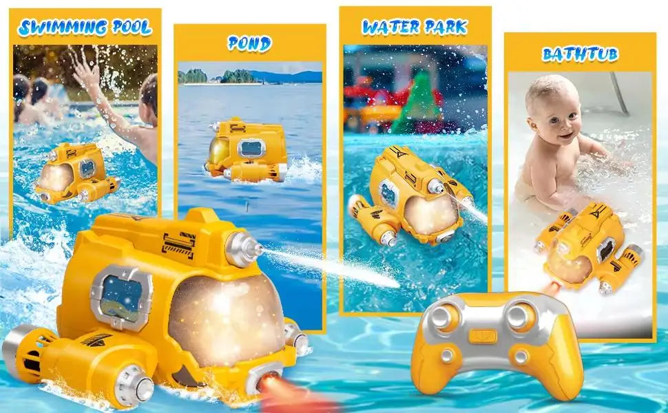 HKM-218387 High-Speed Remote Control Racing Boat with Water Spray and Lights for Outdoor Play