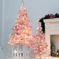 HKM-218579 60CM Pink Flocked Christmas Tree Decoration for Home and Office