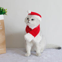 HKM-218579 Festive Dog and Cat Scarf and Hat Set with Christmas Cloak Options