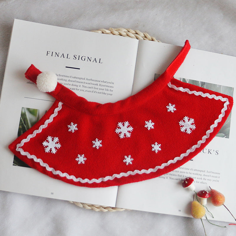 HKM-218579 Festive Dog and Cat Scarf and Hat Set with Christmas Cloak Options