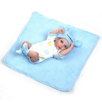 HKM-218643 28cm Reborn Silicone Baby Doll - Realistic Newborn Girl, Soft PVC Educational Toy for Ages 0-24 Months